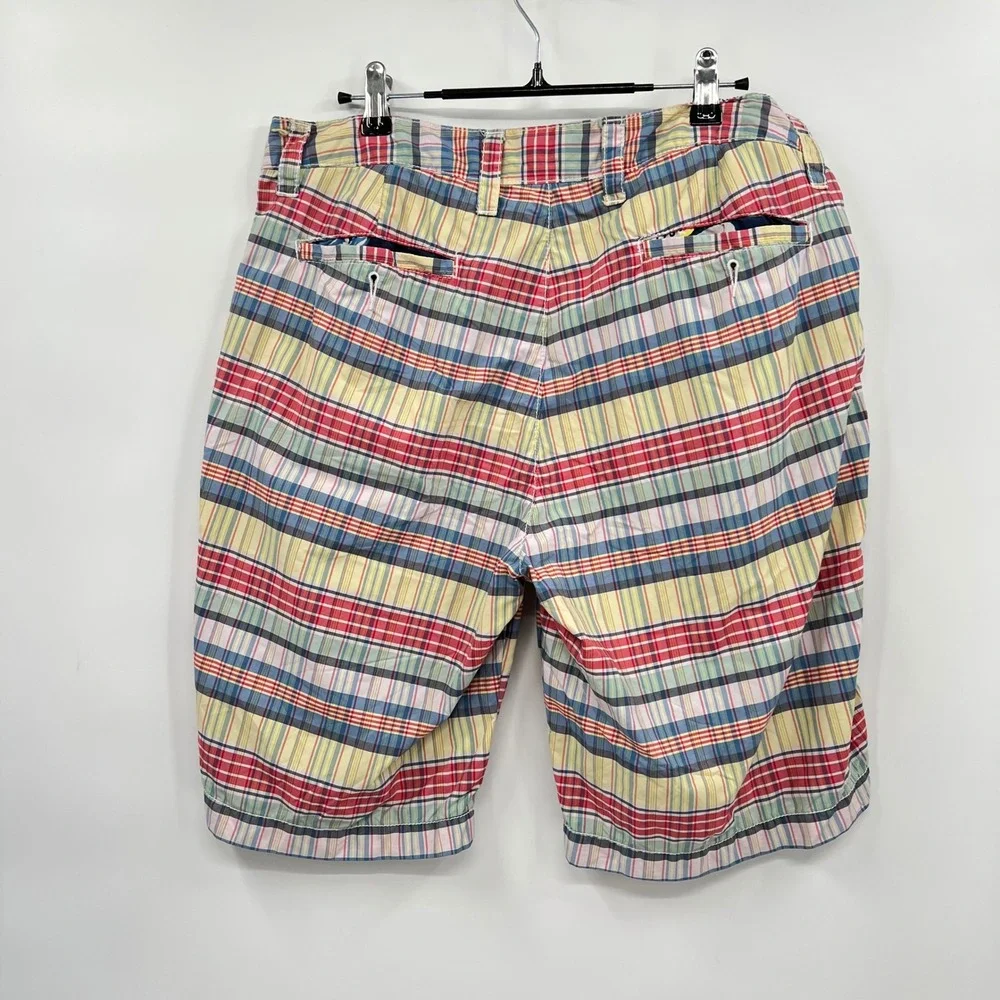 Tailor Vintage 34 Plaid Shorts Mens Multicolor Nylon Quick Dry Madras Big Island